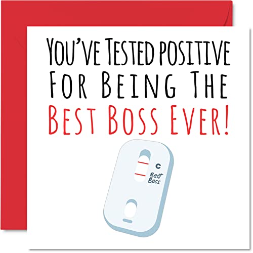 Stuff4 Funny Birthday Cards for Boss - Positive Best Boss Ever - Joke Happy Birthday Card for Manager from Coworker, Boss Birthday Gifts, 5.7 x 5.7 Inch Friendship Greeting Cards Gift for Manager - Image 1