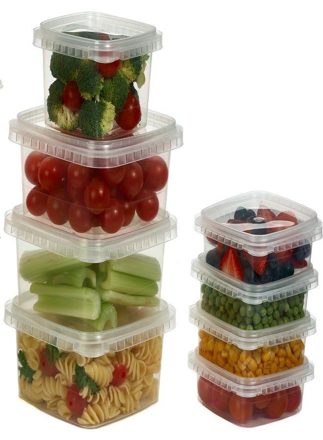 Decony 16-oz. Square Clear Deli Containers with Lids , Tamper-Proof BPA-Free , Take Out Food Storage Containers Space Saver Airtight Meal Prep Container , 25Pack - Image 1