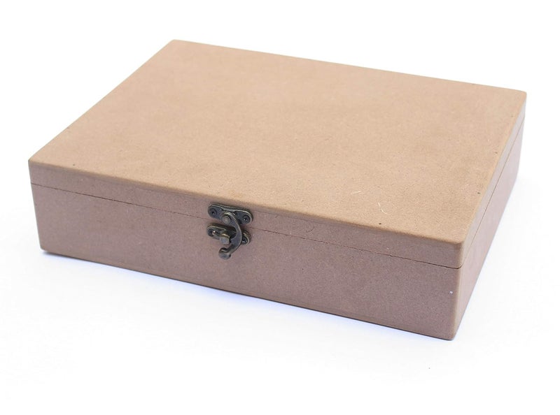IVEI DIY MDF Box Craft - Plain MDF Wood Blank Rectangular Box for Painting, Wooden Sheet Craft, Decoupage, Resin Art Work & Decoration (Box Dimensions -10.5 in X 8in X 2.5 in) - Image 1