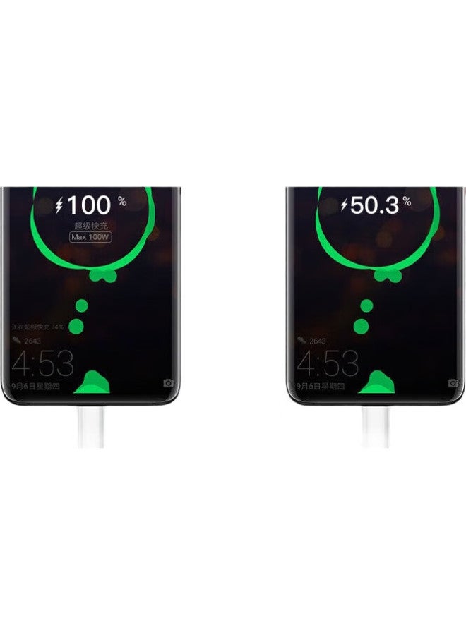 Oksj Type-C Data Cable 6A Fast Charging 100W/66W For Huawei Mate60Pro/P50/40 Honor Xiaomi Vivo Android Phone [2M, Pack Of 2] - Image 2