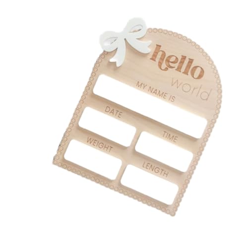 Haoser Hello World, Baby Dry Erase Birth Stats, Photo Prop|Scallop Design|Baby Birth Reveal,1 Count,Multicolor - Image 1