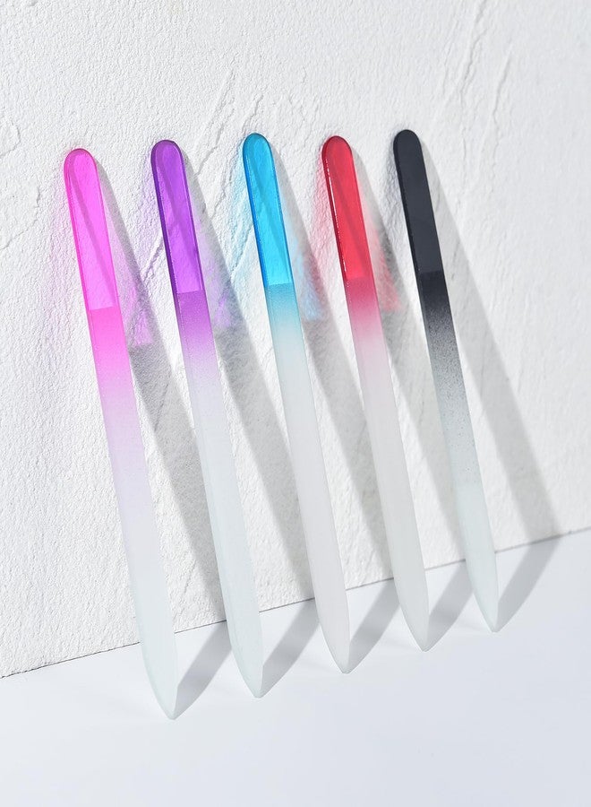 KADS 5 Pack Glass Nail File Crystal Fingernail Files Set Double Sided Finger Nail Files Manicure Nail Care Christmas Thanksgiving Stocking Stuffers Gifts for Women - Image 4