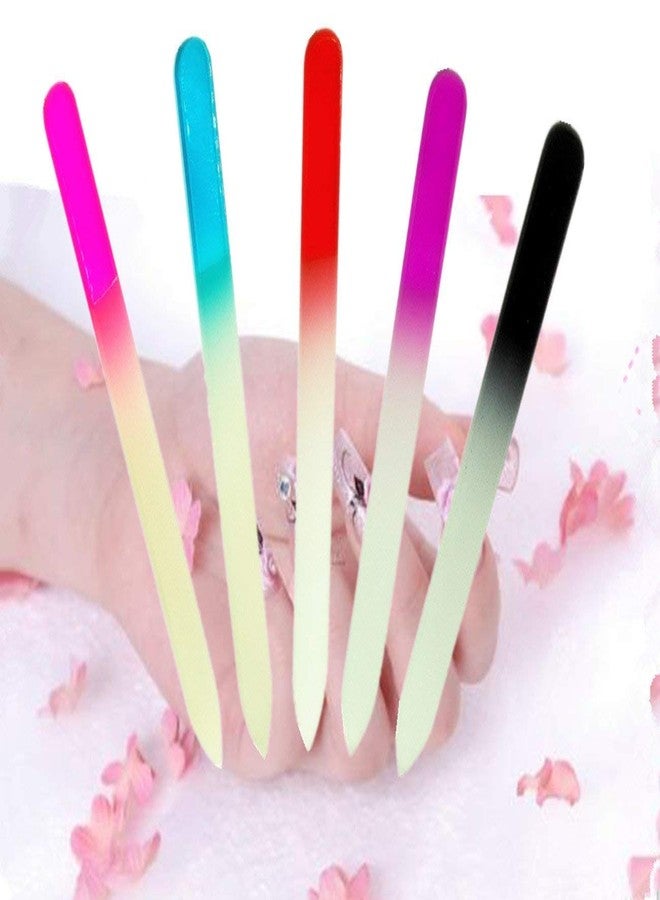 KADS 5 Pack Glass Nail File Crystal Fingernail Files Set Double Sided Finger Nail Files Manicure Nail Care Christmas Thanksgiving Stocking Stuffers Gifts for Women - Image 1