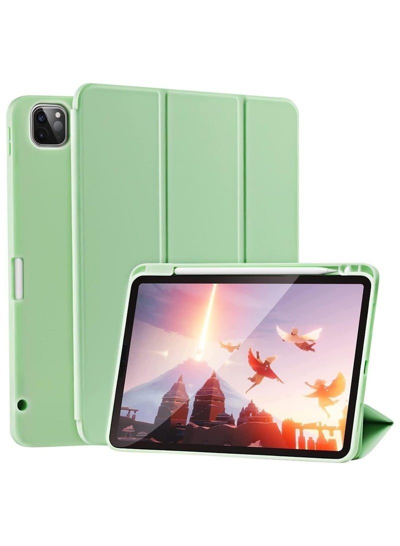 SmartGrist Case for iPad Pro 11 Inch 2021(3rd Gen)/2020(2nd Gen) with Pencil Holder [Support iPad 2nd Pencil Charging/Pair] Slim Trifold Stand, Smart Protective Case Cover - Image 1