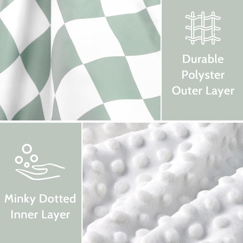 DILIMI Baby Car Seat Cover Minky Warm Winter Car Seat Covers for Babies Peekaboo Opening Infant Car Seat Cover Nursing Cover Carseat Canopy Green Checkered - Image 2