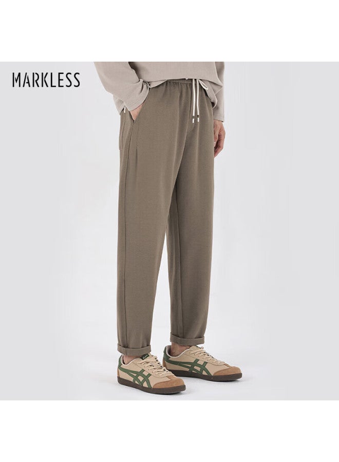 Markless Casual Pants For Men, Autumn And Winter Lyocell Loose Straight-leg Trousers, Men's Long Pants Clb3834m Khaki Color Size 36 - Image 1