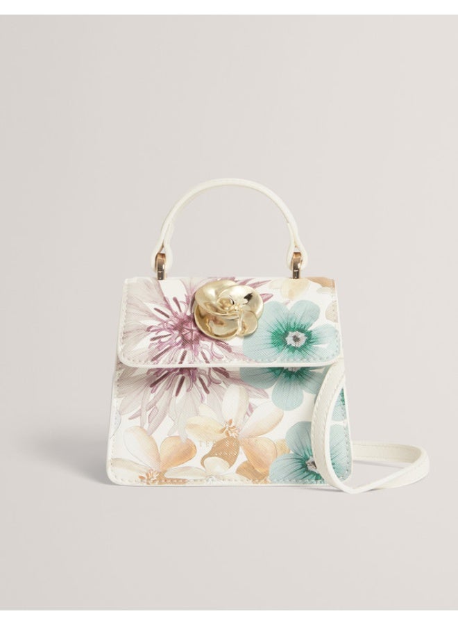 Ted Baker Petal Print Mini Top Handle Rose Detail - Image 1