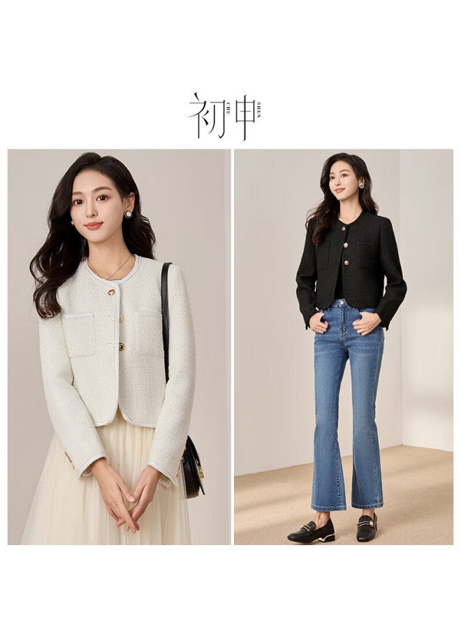 First Application Chushen Spring And Autumn Short Jacket Women's Exquisite Fashionable Short Casual Jacket Top S13kf3427 Black XL - Image 2