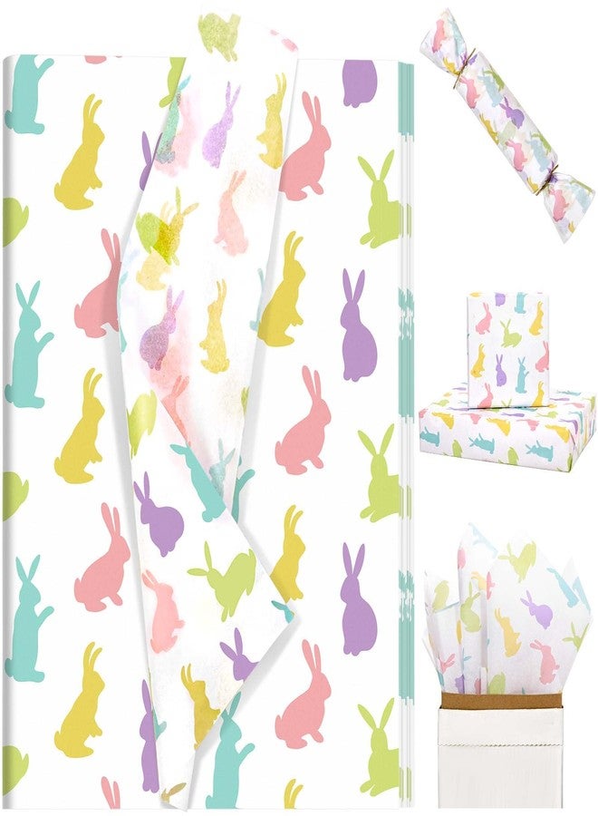 Bolsome 60 Sheets Easter Tissue Paper for Gift Wrapping Pastel Rabbit Bunny Tissue Paper for Gift Bags for Baby Shower Birthday Party Easter Party DIY Craft Supplies, 20 × 14 Inches - Image 1
