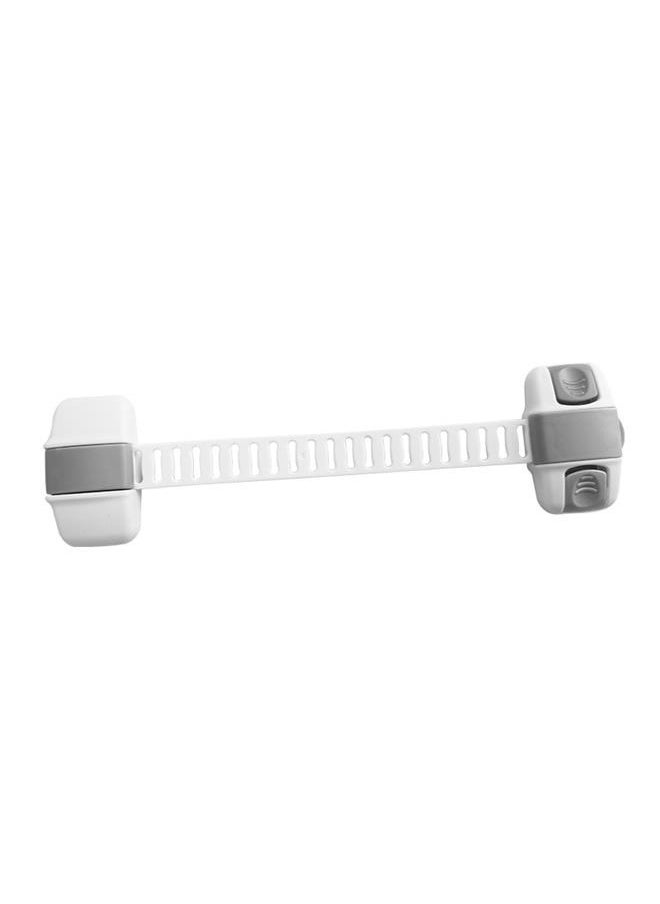 Generic 2-Piece Lock For Refrigerator/Freezer White 20.5*6cm--Child Safety Strap Locks Baby Locks for Cabinets and Drawers, Toilet, Fridge & More. 3M Adhesive Pads. Easy Installation. (White/Gray)  - Image 2