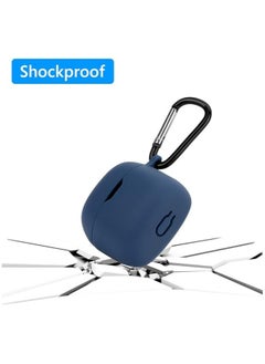 NIBEMINENT Case for JBL Tune Flex, Shockproof Silicone Cover Earphone Pouch With Carabiner (Black)  - Image 2
