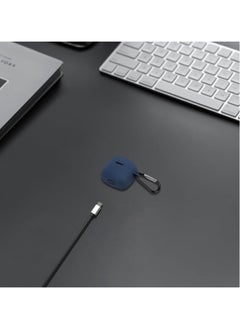 NIBEMINENT Case for JBL Tune Flex, Shockproof Silicone Cover Earphone Pouch With Carabiner (Black)  - Image 4