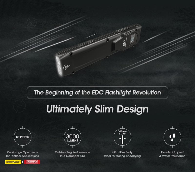 EdisonBright Nitecore EDC27 3000 Lumen USB Rechargeable Slim Body LED Flashlight Brand Charging Adapter - Image 3