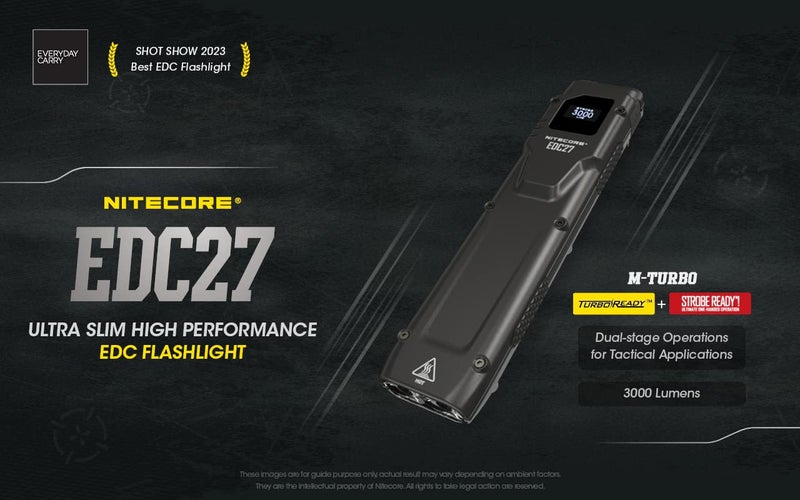 EdisonBright Nitecore EDC27 3000 Lumen USB Rechargeable Slim Body LED Flashlight Brand Charging Adapter - Image 2