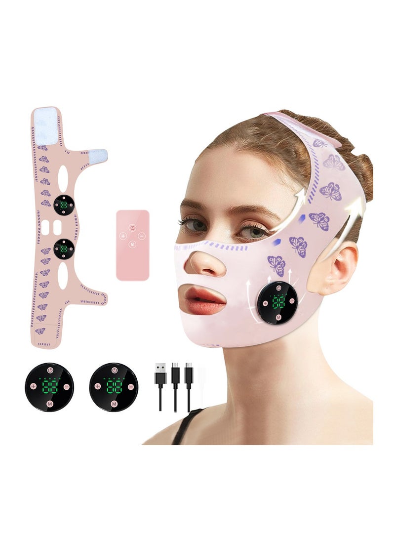 عام مشمس نبضات تردد منخفض ومجاري كهربائية صغيرة (EMS)، عبارة عن شريط ذكي لتشذيب الوجه، جهاز تجميل بصورة قناع تجميل لوجه V. - Image 2