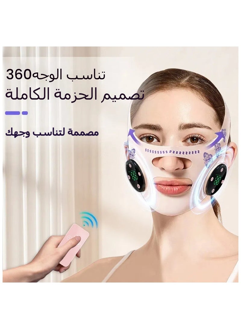 عام مشمس نبضات تردد منخفض ومجاري كهربائية صغيرة (EMS)، عبارة عن شريط ذكي لتشذيب الوجه، جهاز تجميل بصورة قناع تجميل لوجه V. - Image 3