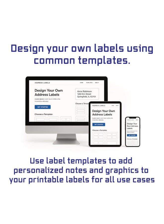 Blank Labels Return Address - 1.75” x .50” - 80 Per Sheet - Permanent White Matte - Inkjet and Laser Guaranteed - Easy to Peel - Made in USA - 25 Sheets - 2000 - Image 2