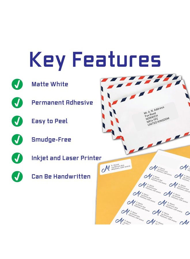 Blank Labels Return Address - 1.75” x .50” - 80 Per Sheet - Permanent White Matte - Inkjet and Laser Guaranteed - Easy to Peel - Made in USA - 25 Sheets - 2000 - Image 4