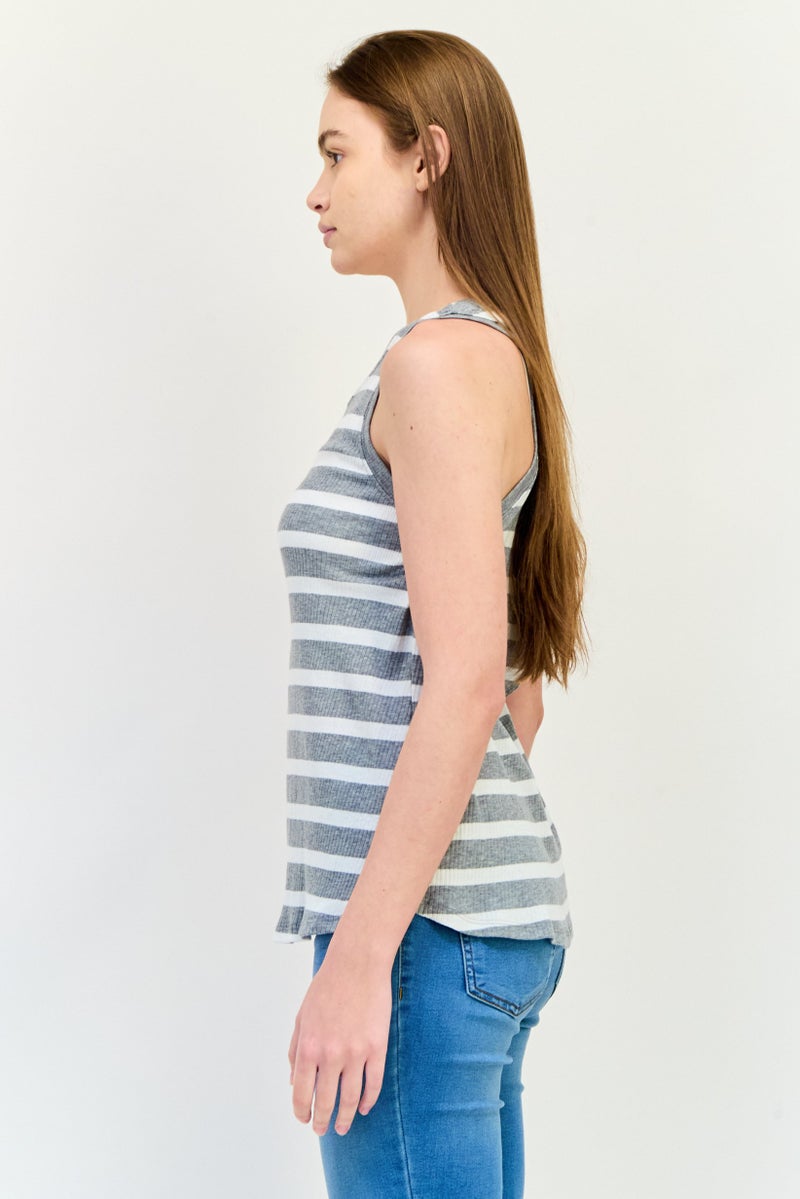 Eddie Bauer Women Scoop Neck Stripe Tank Top, Multicolor - Image 2