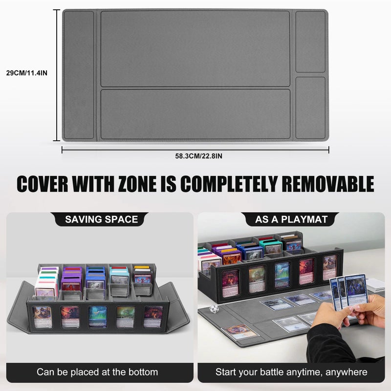 Kabinka Trading Card Storage Box with Commander Display, 5-Row Deck Case with Removable Lid; 3900+ Card Organizer for MTG TCG PTCG Sports Card, Top Loaders Storage Box (Black) - Image 5