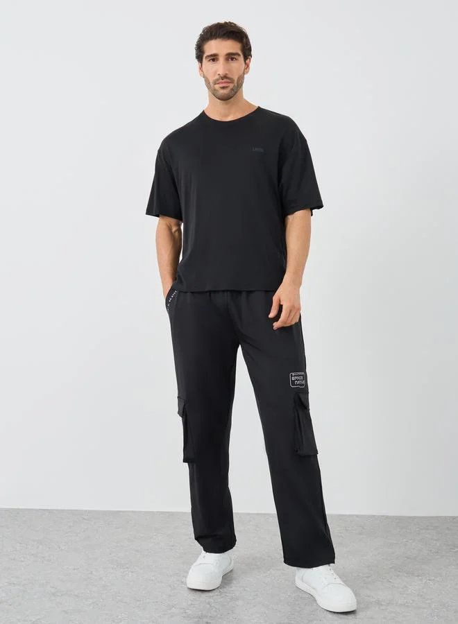Styli Solid Relaxed Fit Joggers with Side Pockets Detail