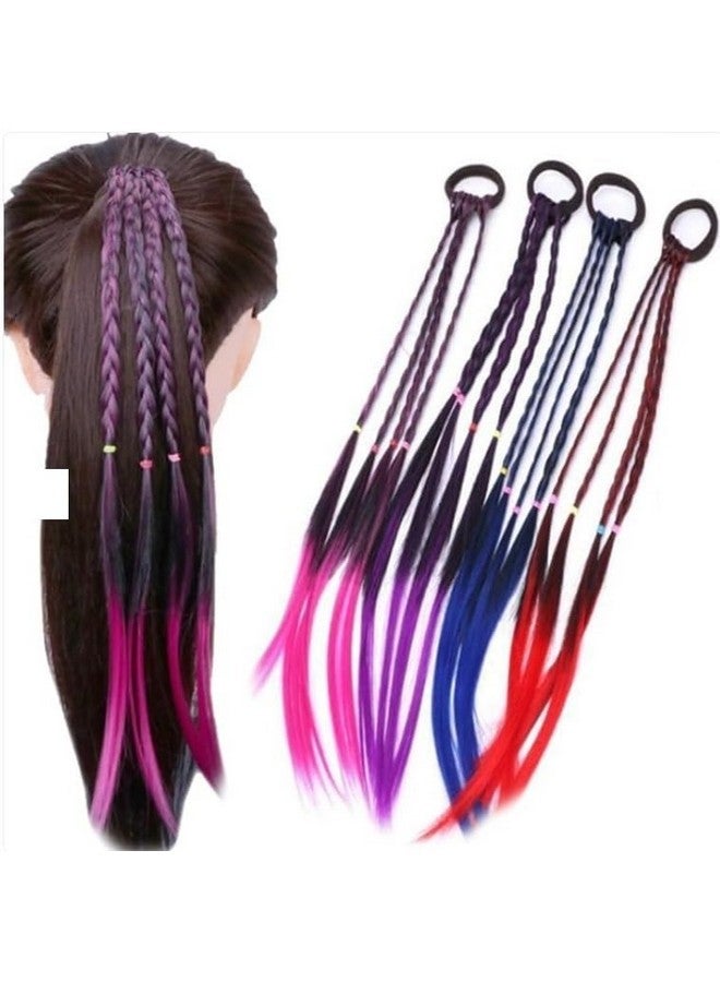 Miss Lirenn Girl Hair Extension Accessories-Rubber Band Elastic Band Hairstyle Ponytail Braid Beauty Hair Band Twist Colorful Wig Braid Head Rope Girl Dress Beautification Hair Accessories (Multicolor - 4Pcs) - Image 1