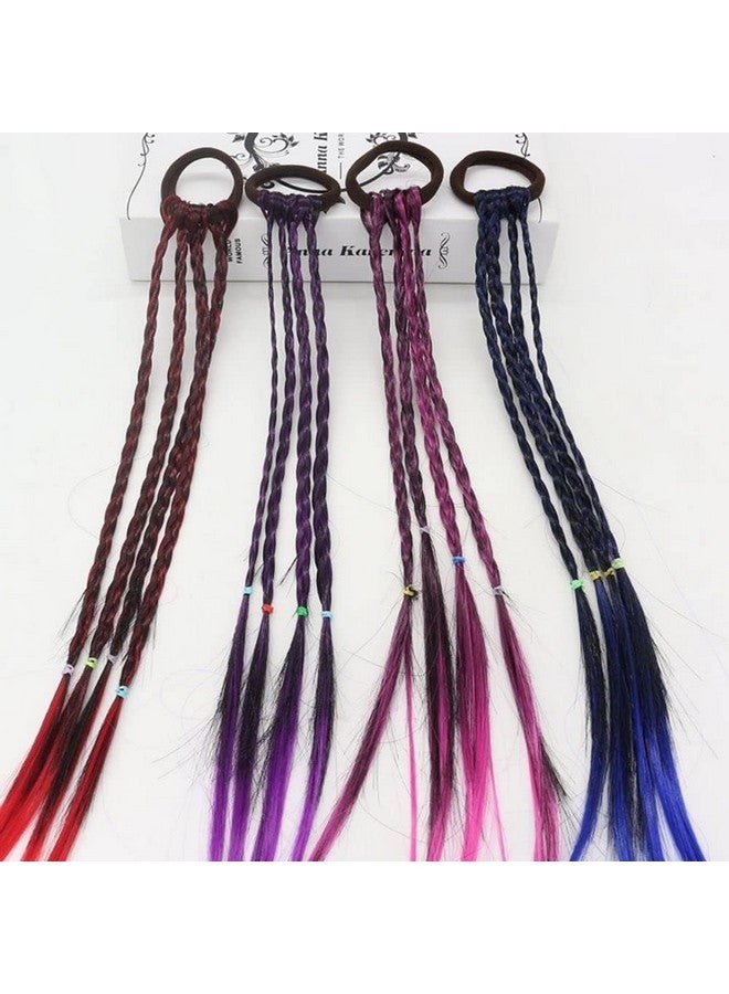 Miss Lirenn Girl Hair Extension Accessories-Rubber Band Elastic Band Hairstyle Ponytail Braid Beauty Hair Band Twist Colorful Wig Braid Head Rope Girl Dress Beautification Hair Accessories (Multicolor - 4Pcs) - Image 3