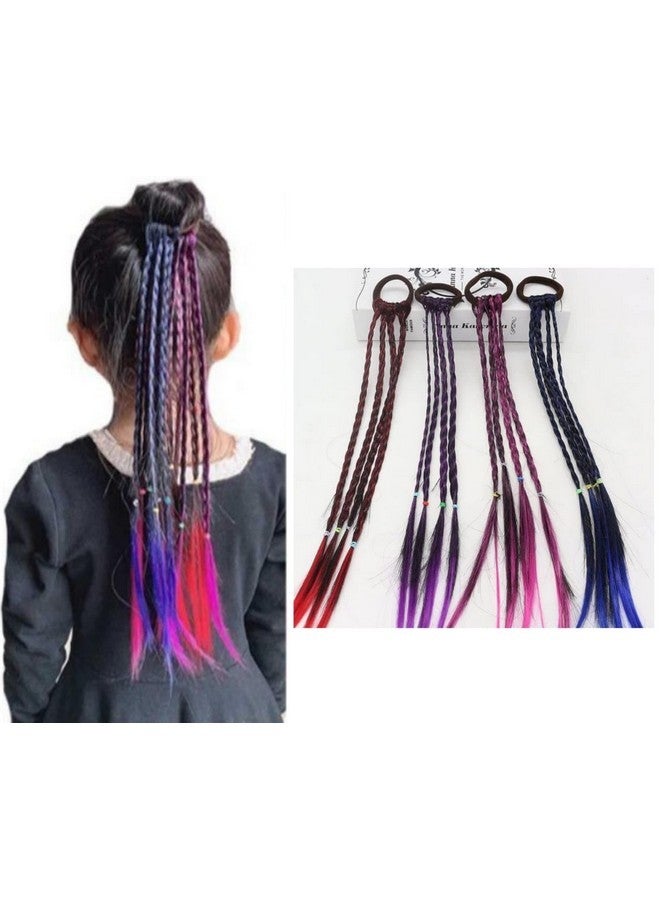 Miss Lirenn Girl Hair Extension Accessories-Rubber Band Elastic Band Hairstyle Ponytail Braid Beauty Hair Band Twist Colorful Wig Braid Head Rope Girl Dress Beautification Hair Accessories (Multicolor - 4Pcs) - Image 2