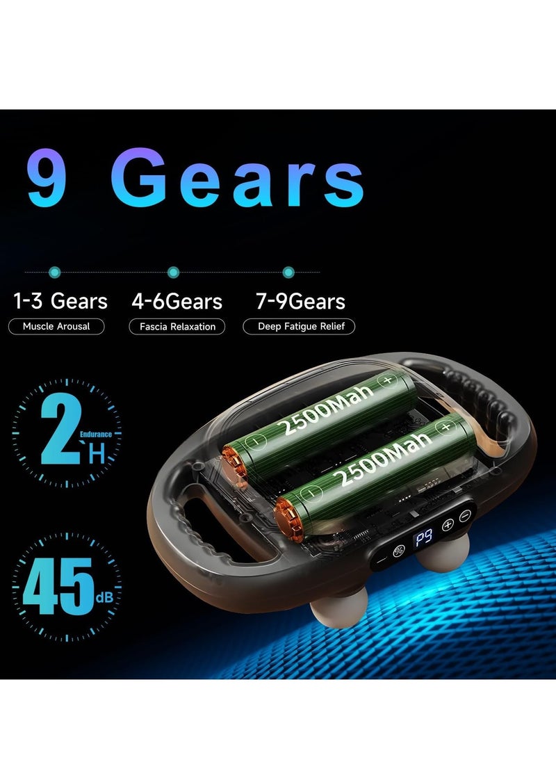 JAJEEK مسدس تدليك الأنسجة العميقة بـ 6 رؤوس – جهاز تدليك قوي للعضلات للفخذين والساقين والذراعين والظهر والرقبة والكتفين والأرداف والخصر للاسترخاء والتعافي وتخفيف الألم - Image 4