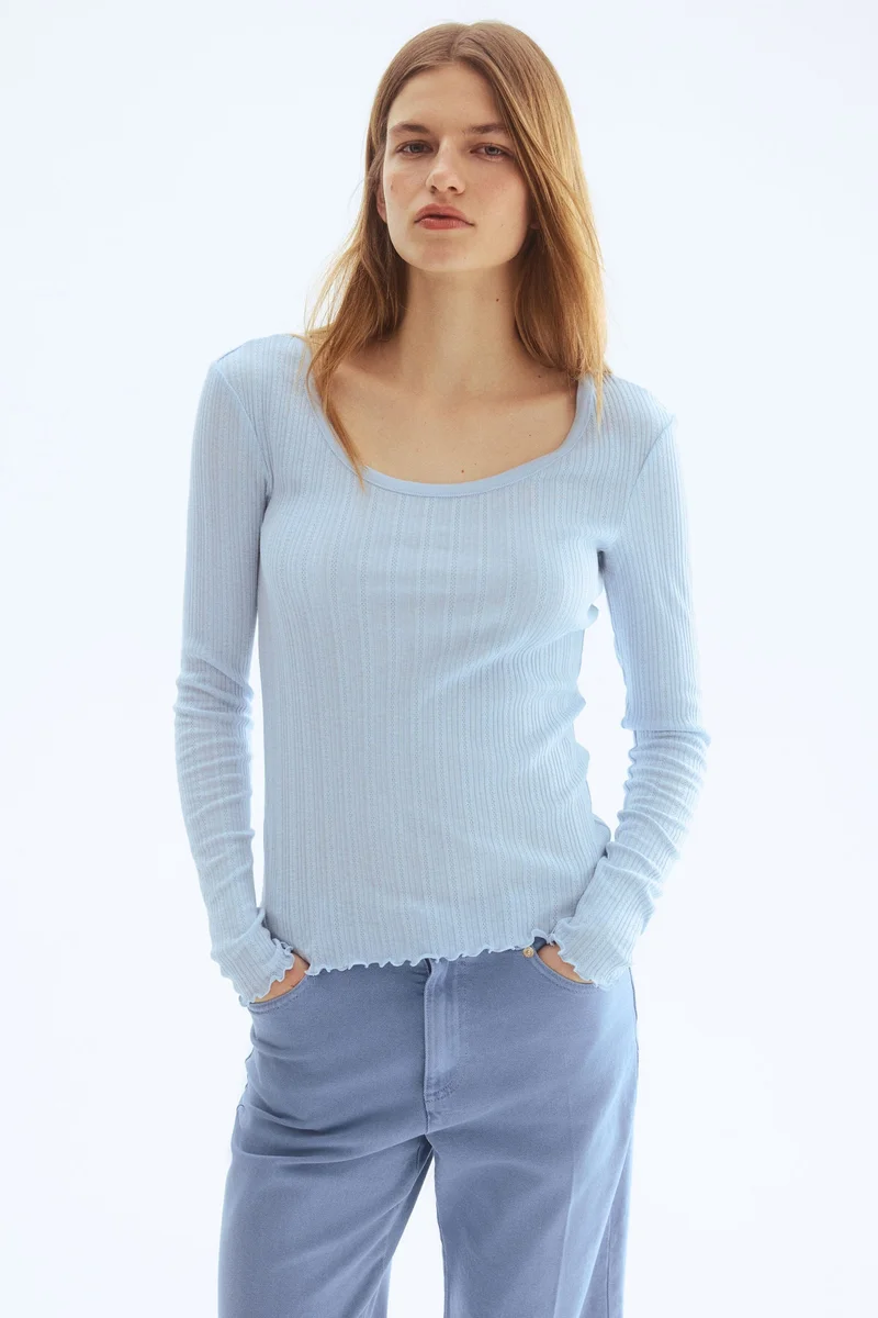H&M Pointelle jersey top