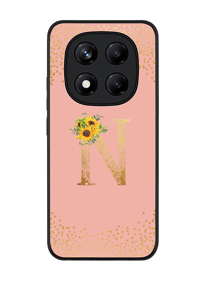 Stylizedd For Xiaomi Redmi Note 14 Pro 4G 4G Case,Slim fit Camera Protection, Shockproof Thin Phone cover  - Custom Floral Monogram - N  (Rose Pink ) - Image 1