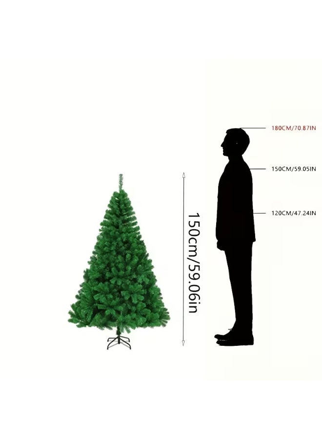 Whynot 150cm Artificial Christmas Tree with 300 Tips & Metal Stand – High-Quality PVC – Easy Assembly – Green - Image 4