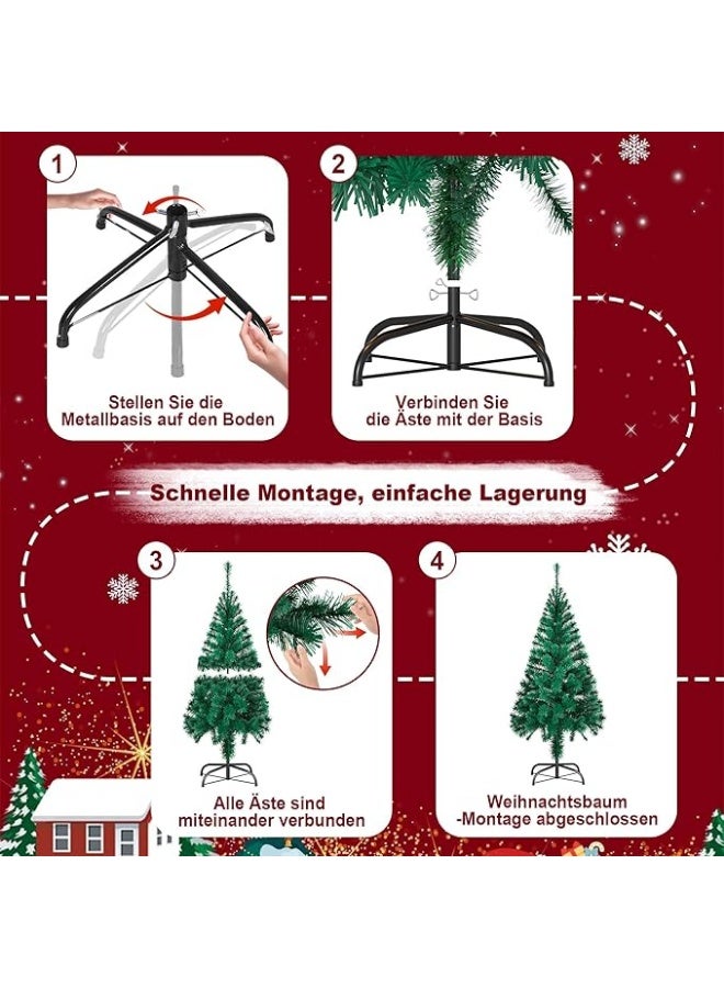 Whynot 150cm Artificial Christmas Tree with 300 Tips & Metal Stand – High-Quality PVC – Easy Assembly – Green - Image 5