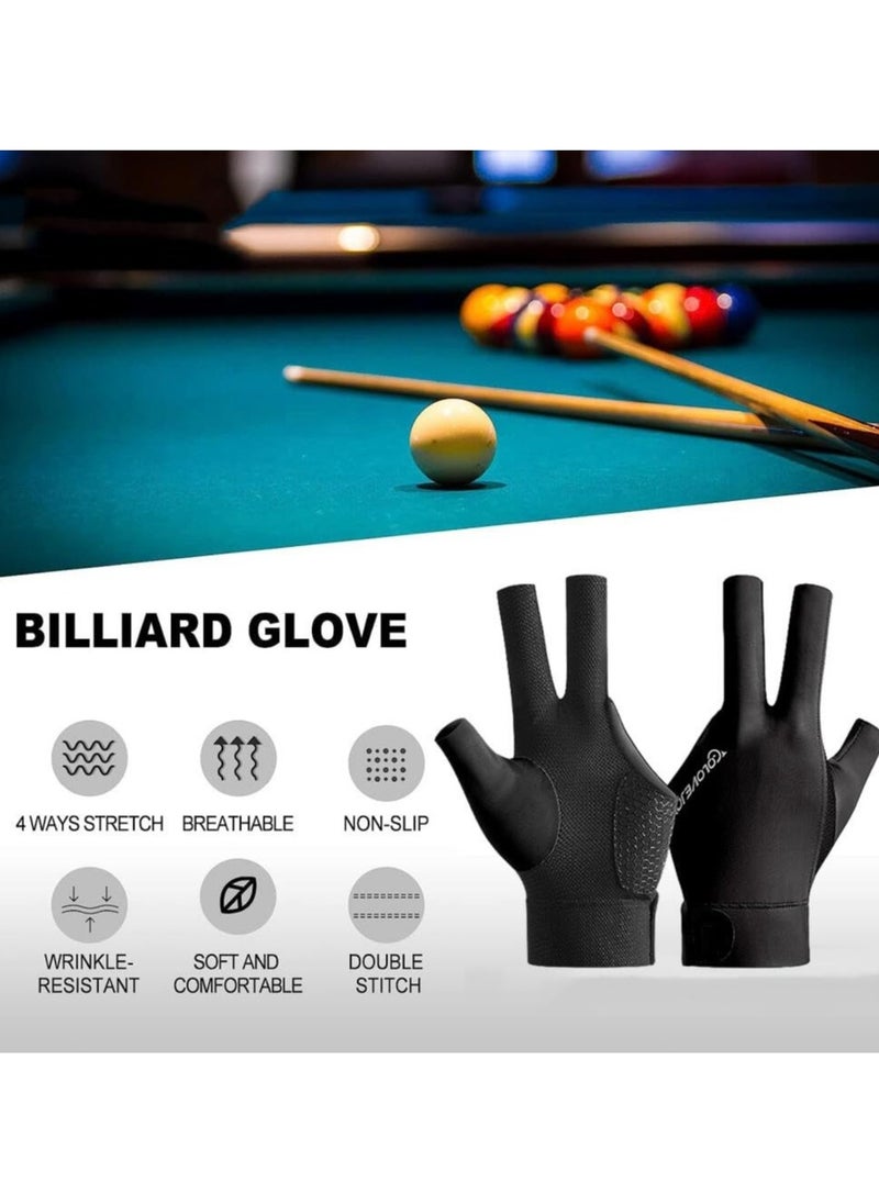 CMGTYYD Billiard Glove 3 Finger Gloves for Billiard,Non-slip Pool Glove for Men and Women,Open Finger Gloves Sports Gloves Show Glove Billiard Gloves for Hand,Sport Accessories（Left ）  - Image 2