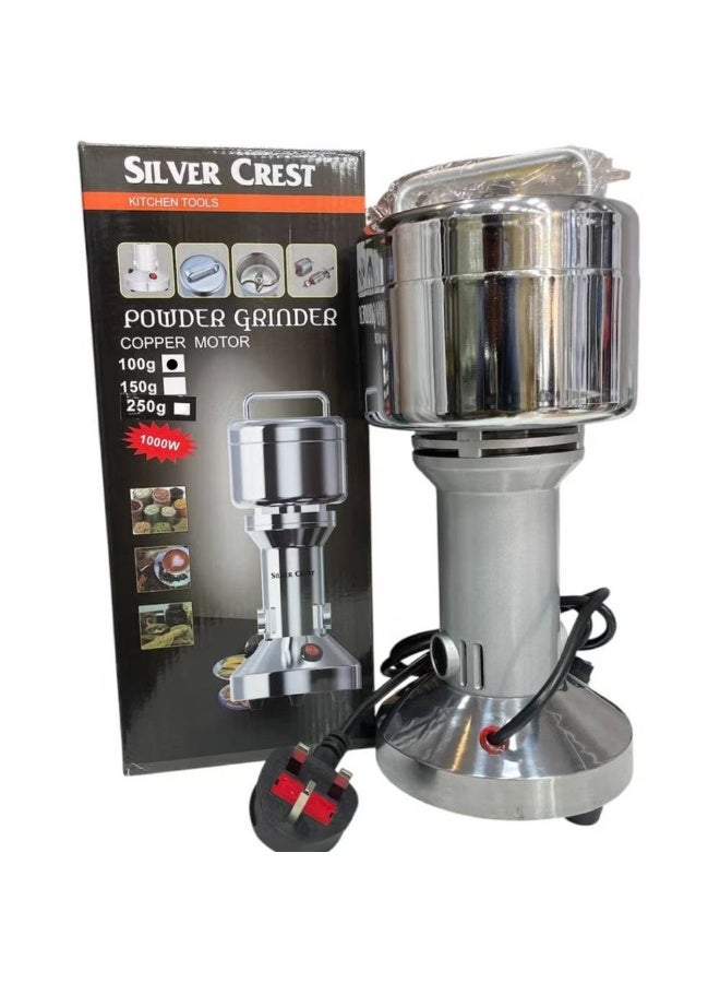 سيلفر كريست مطحنة حبوب كهربائية من الفولاذ المقاوم للصدأ من Silver Crest، آلة طحن الحبوب والمسحوق، مطحنة أعشاب، مطحنة توابل سريعة السرعة، آلة مسحوق للمطبخ، حبوب، قهوة، فلفل، فاصوليا، مكسرات، توابل - Image 1