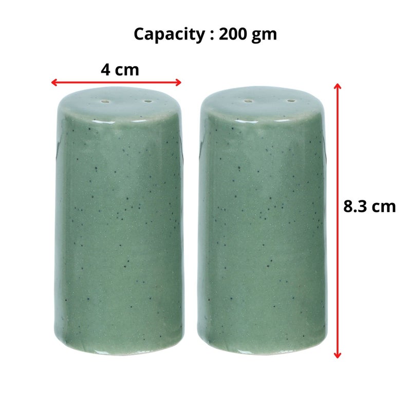 WholelifeObjects Salt and Pepper Shakers Set Farmhouse Kitchen Decor Ceramic Salt Shaker - Wedding Registry Ideas Gifts Salt and Pepper Set Holder Table DÃ©cor, Modern (Olive Green Matt)- Set Of 2 - Image 5