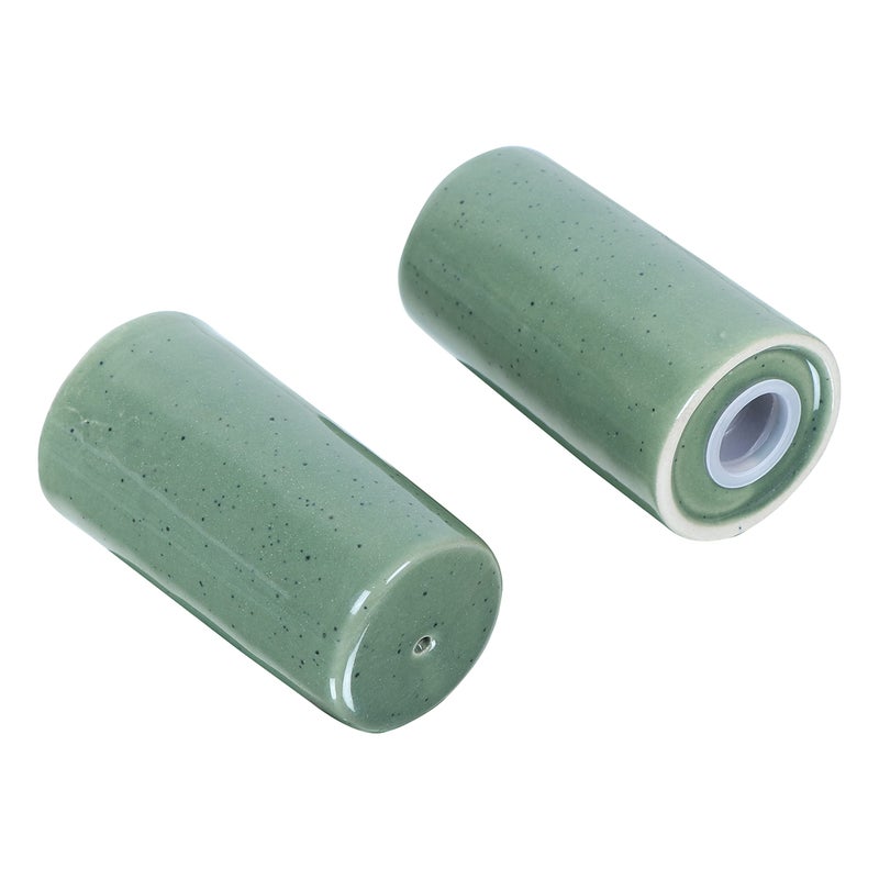 WholelifeObjects Salt and Pepper Shakers Set Farmhouse Kitchen Decor Ceramic Salt Shaker - Wedding Registry Ideas Gifts Salt and Pepper Set Holder Table DÃ©cor, Modern (Olive Green Matt)- Set Of 2 - Image 4