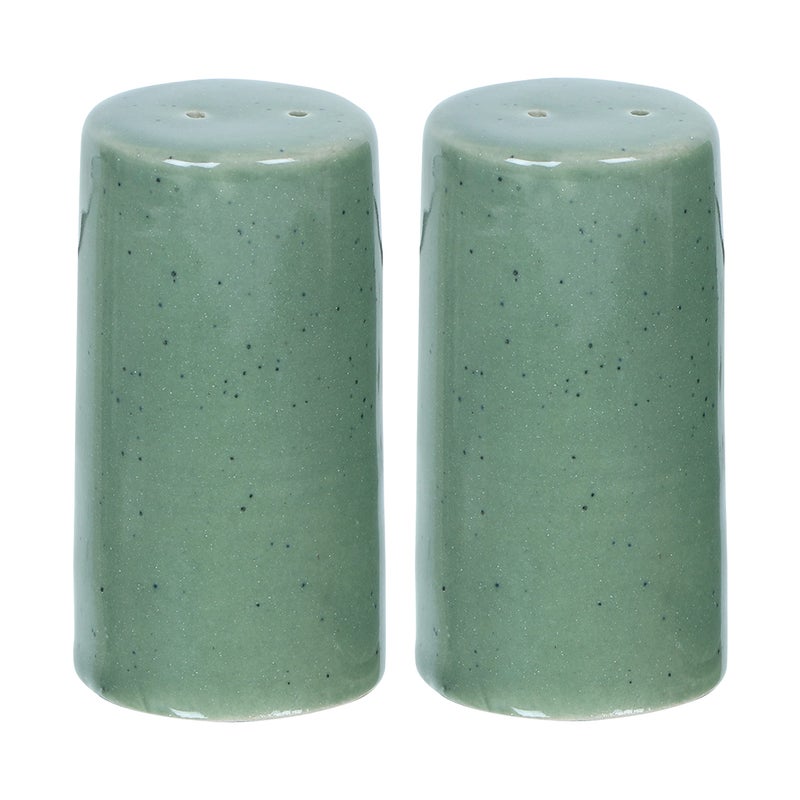 WholelifeObjects Salt and Pepper Shakers Set Farmhouse Kitchen Decor Ceramic Salt Shaker - Wedding Registry Ideas Gifts Salt and Pepper Set Holder Table DÃ©cor, Modern (Olive Green Matt)- Set Of 2 - Image 1