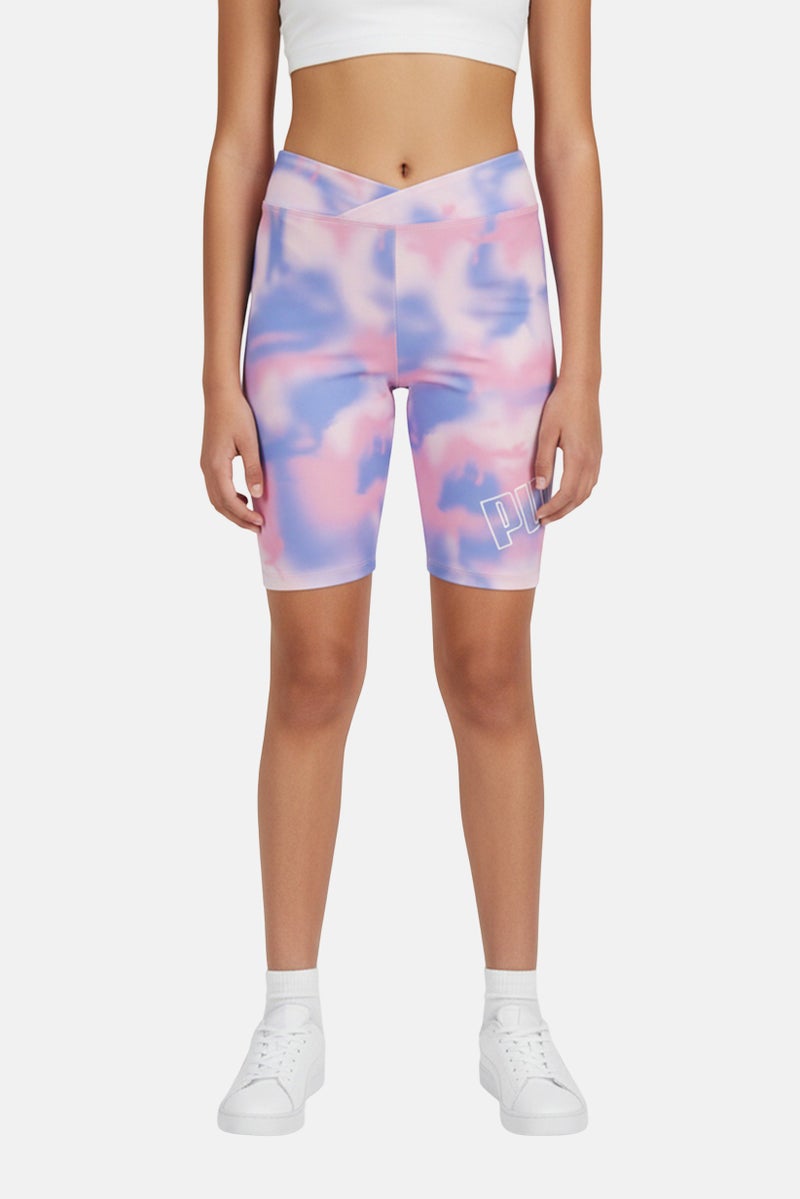 PUMA Kids Girl Tie Dye Outdoor Shorts, Multicolor - Image 1