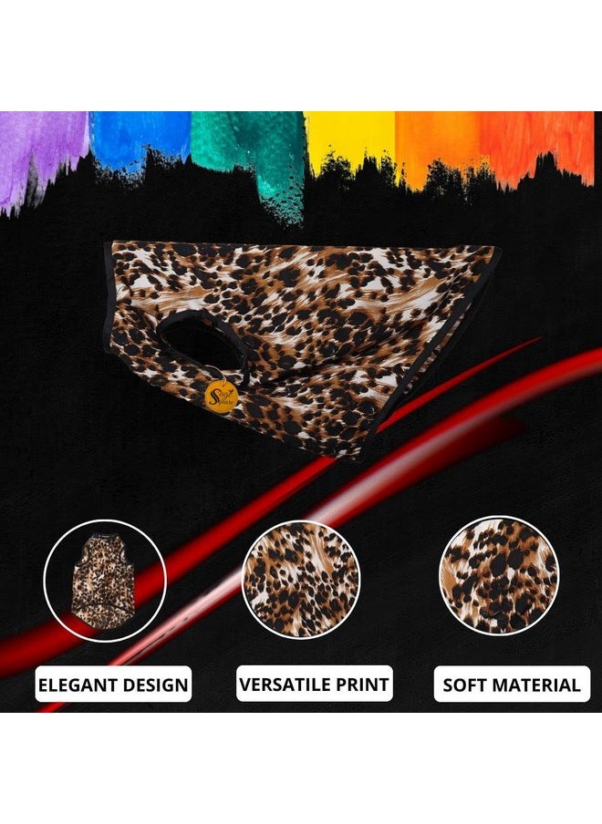 Sage Square - Funky Soft Material Dog T-Shirt | Cool/Funky Print Pet | Soft Light Weight | Comfortable & Breathable Dog Clothing | Trendy Vest Outfit (Large - 22 Inch) (Leopard Print) - Image 1