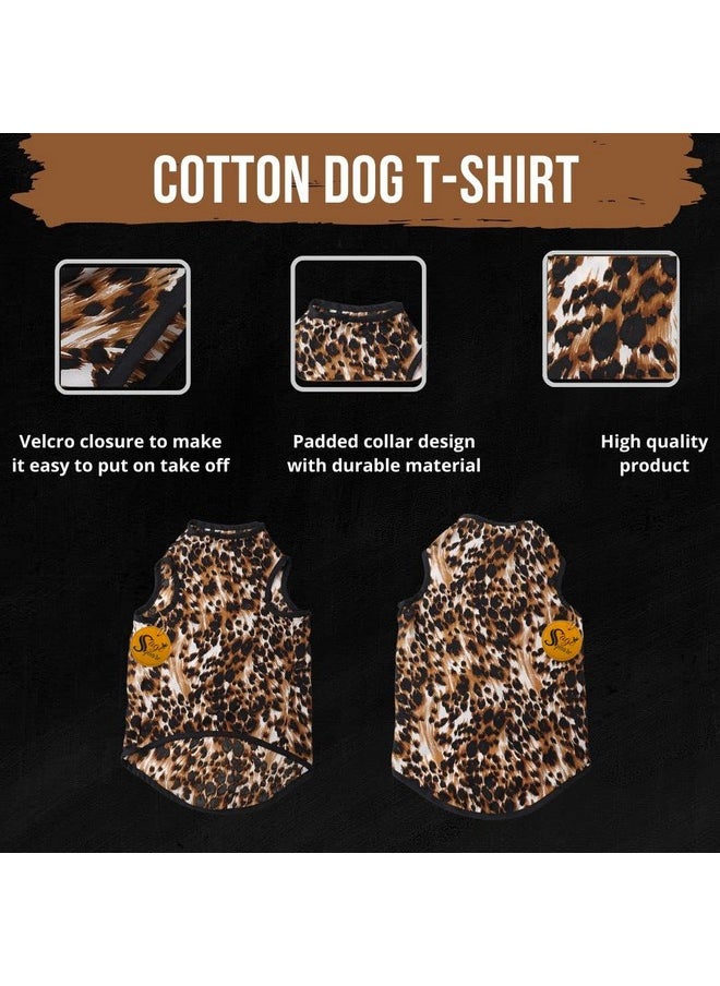 Sage Square - Funky Soft Material Dog T-Shirt | Cool/Funky Print Pet | Soft Light Weight | Comfortable & Breathable Dog Clothing | Trendy Vest Outfit (Large - 22 Inch) (Leopard Print) - Image 1