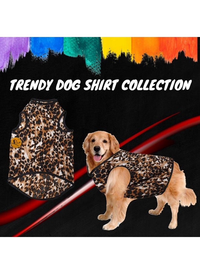 Sage Square - Funky Soft Material Dog T-Shirt | Cool/Funky Print Pet | Soft Light Weight | Comfortable & Breathable Dog Clothing | Trendy Vest Outfit (Large - 22 Inch) (Leopard Print) - Image 1