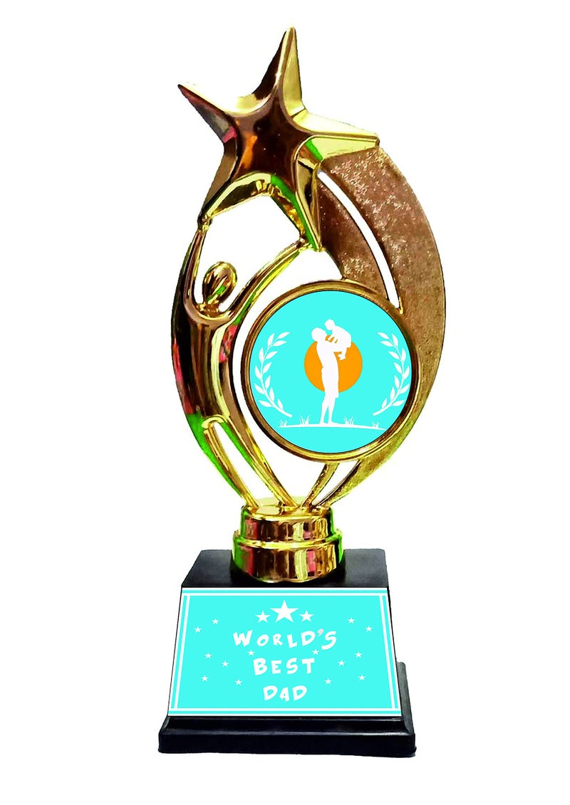 Tuelip Ceramic Father's Day Gift 'Best Dad' Printed Trophy | Father's Day | Best Gifts, 350 Milliliter, Multicolor - Image 1