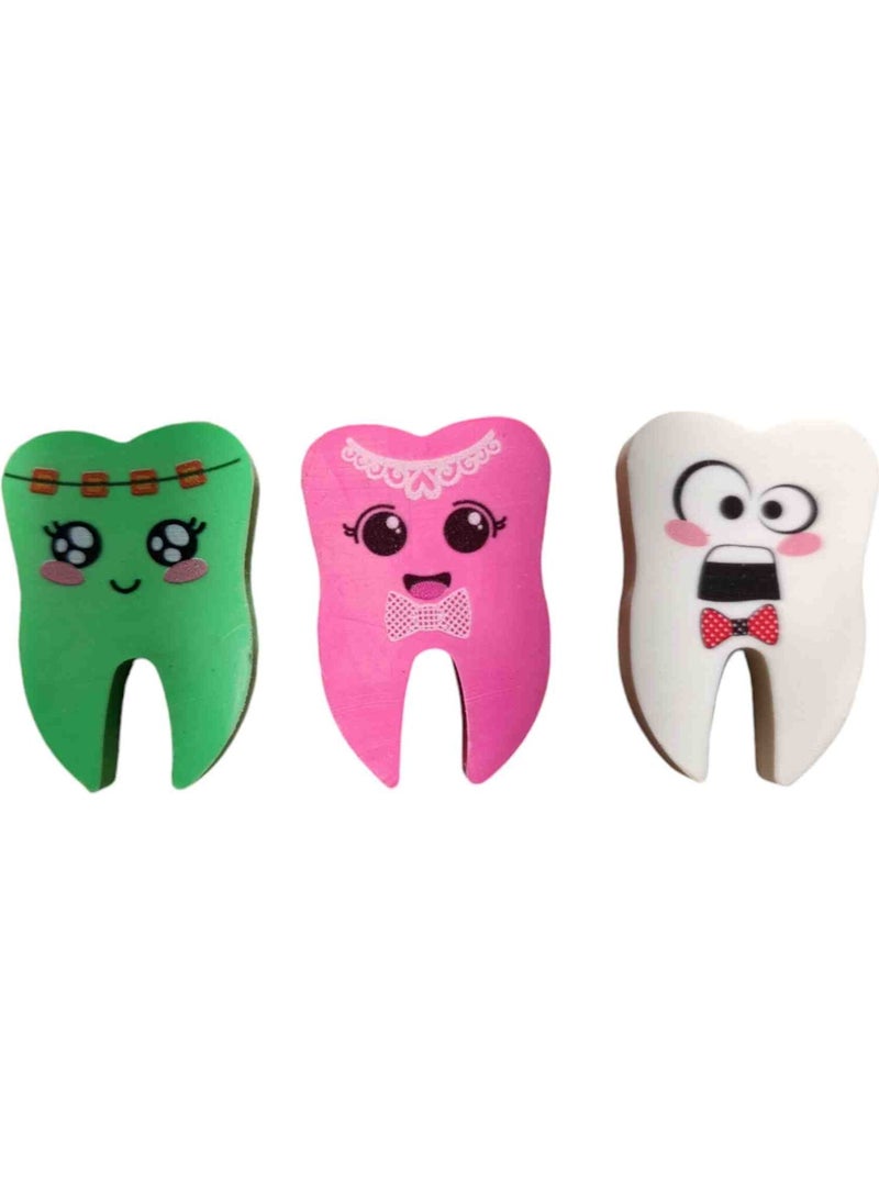 Vulli Tooth Shaped Eraser 3 Pieces  - Image 5