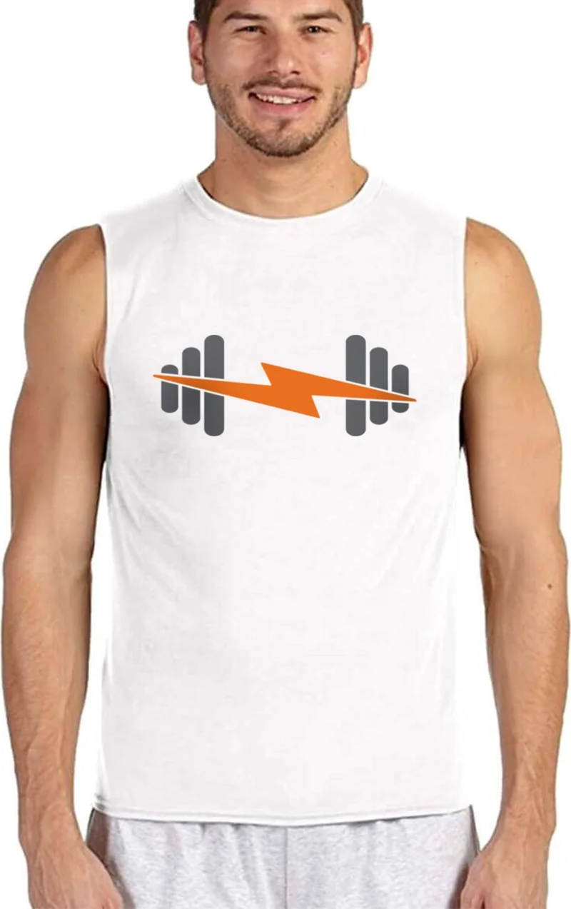 Şimşek Spor White Cut-Off Sleeve | Sleeveless Men's T-Shirt | Athlete