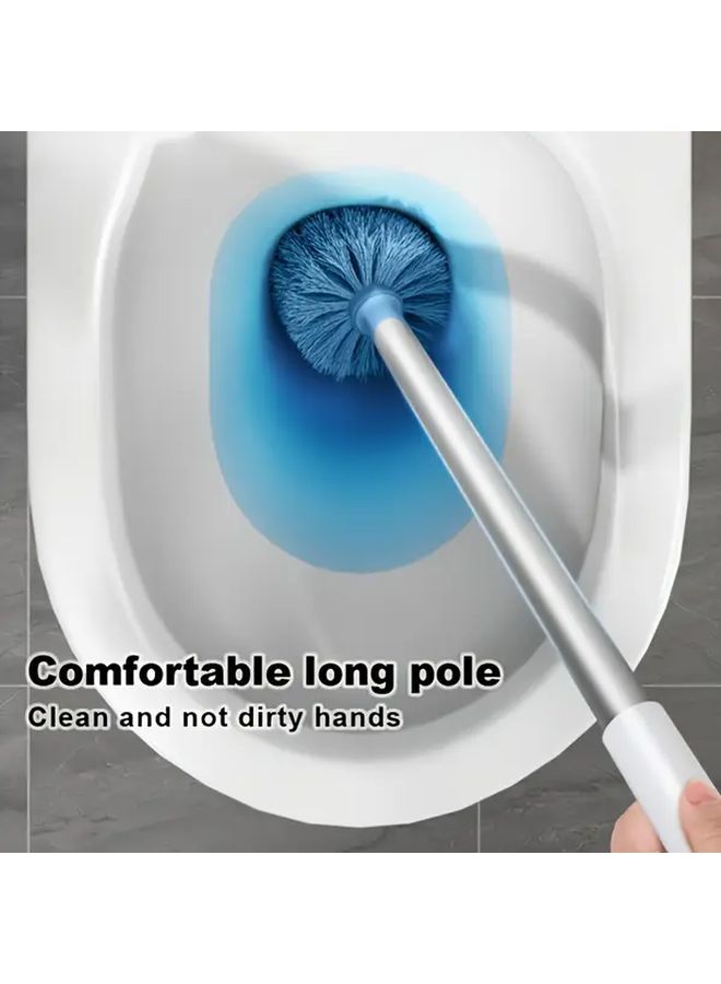 White Toilet Brush With Ergonomic Handle Durable Plastic Bathroom Cleaning Tool Wall Mounted Design For Modern Nordic Style Bathrooms No Dead Corners Easy To Clean For Home And Commercial Use Toilet Brush Holder Minimalist Bathroom Accessory Sleek Handle Design Smooth Finish - Image 5