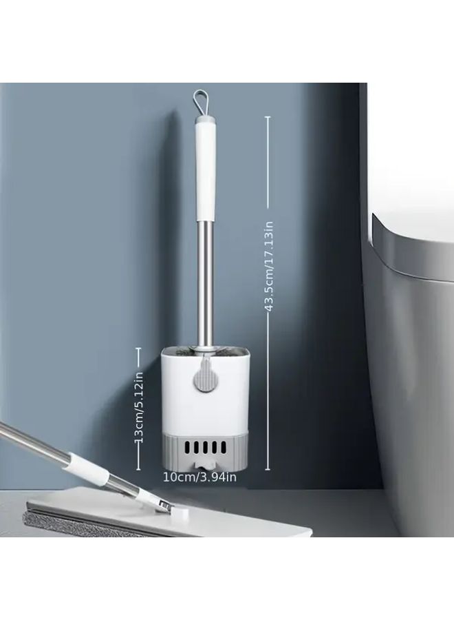 White Toilet Brush With Ergonomic Handle Durable Plastic Bathroom Cleaning Tool Wall Mounted Design For Modern Nordic Style Bathrooms No Dead Corners Easy To Clean For Home And Commercial Use Toilet Brush Holder Minimalist Bathroom Accessory Sleek Handle Design Smooth Finish - Image 3