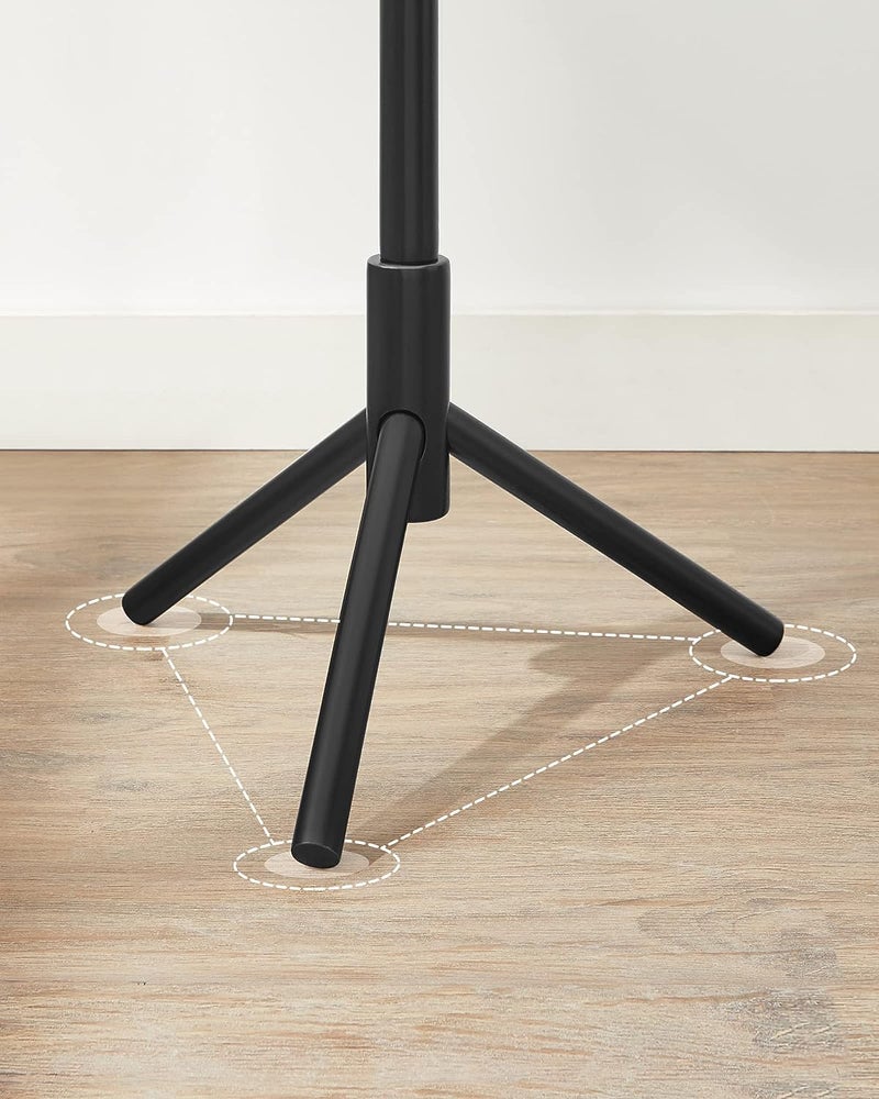 Priti Freestanding Coat Rack Solid Wood Coat Rack with 8 Hooks for Clothes Hats Bags Corridor Entrance Black - Image 5
