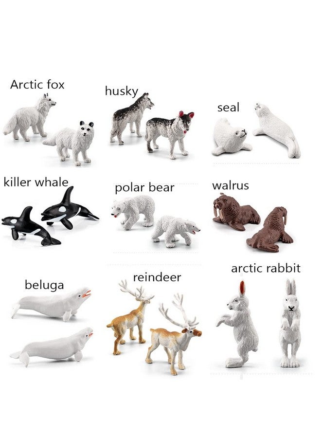 OUKEYI 10PCS Realistic Polar Animals Figurines - Mini Arctic Animals Toys Set - 1-2 Inch Plastic Tundra Deer, Bear, Fox Kids Diorama Birthday Gift - Image 5