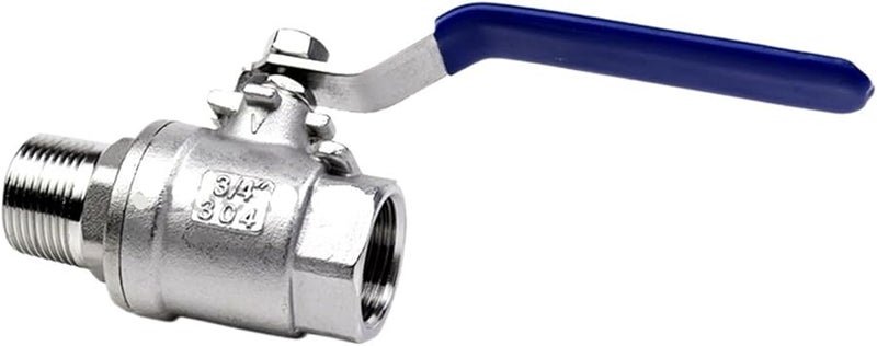 Half Inch 304 Stainless Steel Full Port Ball Valve Female To Male Straight Two Piece - Image 1